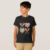 Retro Baseball Valentijnsdag Xoxo Funny Kinder Boy T-shirt (Voorkant volledig)