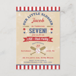 Retro Baseball Verjaardag Sterren & Strepen Kaart