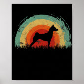 Retro Basenji Rainbow Dog Mannen Vrouwen Poster (Voorkant)