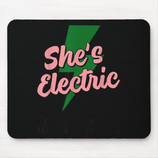 Retro Basic Bliksem Quote Zij Elektrisch Grappig S Muismat (Voorkant)