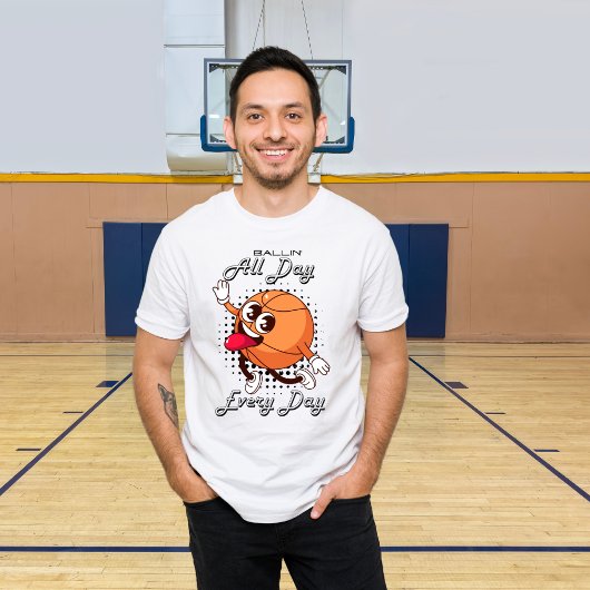 Retro basketbal, Ballin hele dag T-shirt