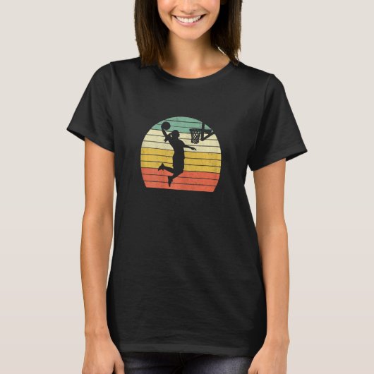 Retro Basketbal Dunk Sunset Style Vrouwen T-shirt (Voorkant)