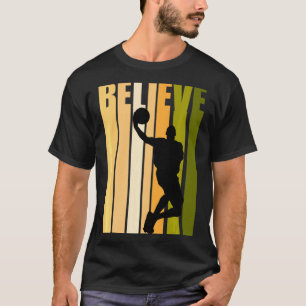 Retro basketbal geloof verjaardag jongen heren vad t-shirt