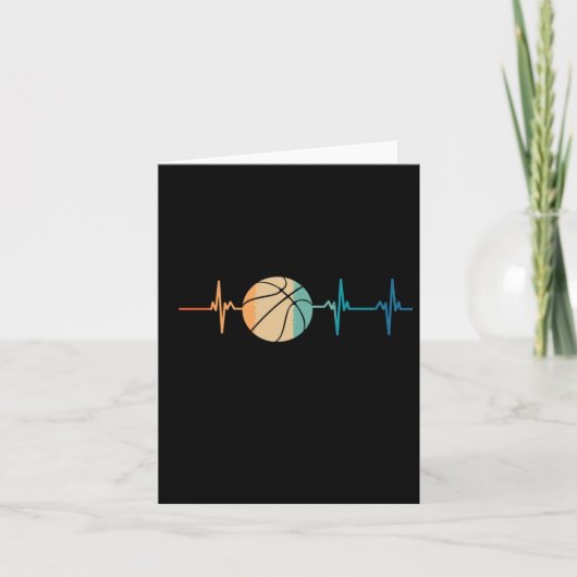 Retro basketbal hartslag kaart (Voorkant)