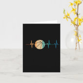 Retro basketbal hartslag kaart (Gele Bloem)