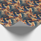 Retro Basketbal Illustratie Cadeaupapier (Hoek)