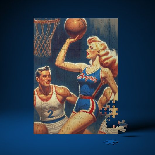 Retro Basketbal Illustratie Legpuzzel