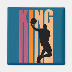 Retro basketbal koning verjaardag jongen heren vad magneet