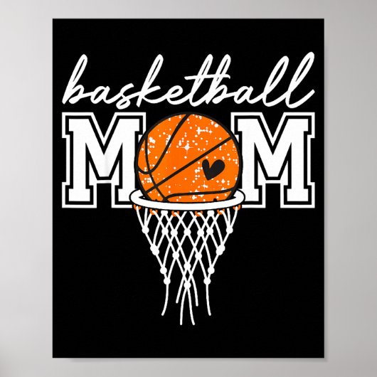 Retro basketbal moeder mama grappige moeder wedstr poster (Voorkant)