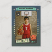 Retro Basketbal Trading Kaart Aangepaste Speler Ka Contactkaartje (Voorkant)