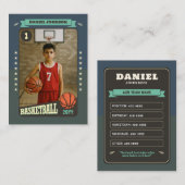 Retro Basketbal Trading Kaart Aangepaste Speler Ka Contactkaartje (Voorkant / Achterkant)