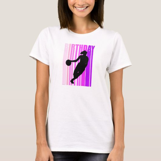 Retro Basketball Birthday Cute Kinder Girl Womens  T-shirt (Voorkant)