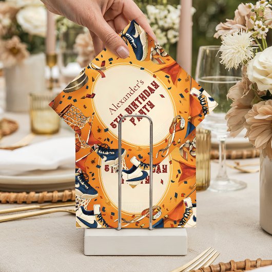 Retro Basketball Court Birthday Servet