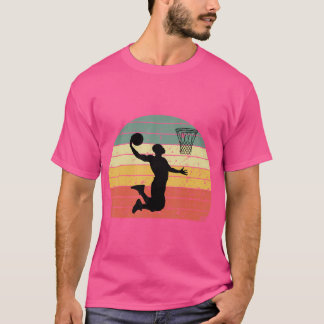  Retro Basketball Dunk Shirt Sunset Colorfu