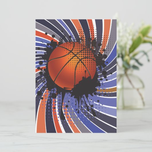 Retro Basketball Kaart (Staand voorkant)