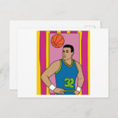Retro Basketball Player Hobby Briefkaart (Voorkant / Achterkant)