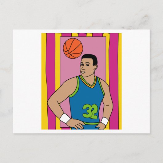 Retro Basketball Player Hobby Briefkaart (Voorkant)
