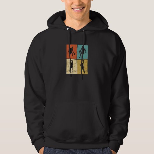 Retro Basketball Player Playing Basketball Popular Hoodie (Voorkant)