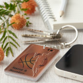 Retro  Basketball Sleutelhangers Gepersonaliseerd (Voorkant Rechts)