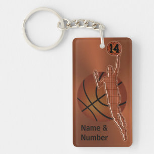 Retro  Basketball Sleutelhangers Gepersonaliseerd