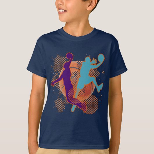 RETRO BASKETBALL-SPELERS T-SHIRT (Voorkant)