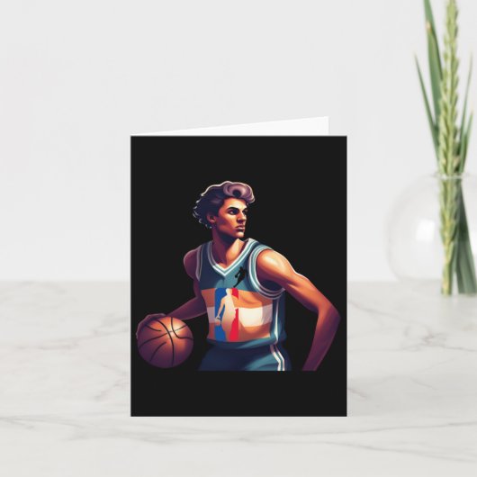 Retro basketbalshirt kaart (Voorkant)