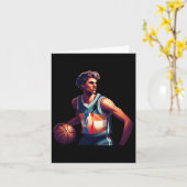 Retro basketbalshirt kaart (Gele Bloem)