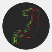 Retro Basketbalspeler Lover Sports Team Jongens Gi Ronde Sticker (Voorkant)