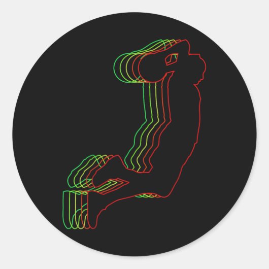 Retro Basketbalspeler Lover Sports Team Jongens Gi Ronde Sticker (Voorkant)