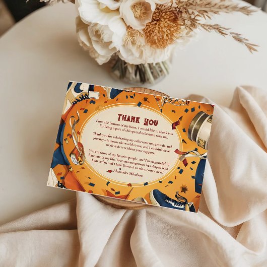 Retro Basketbalveld Verjaardag Bedankkaart