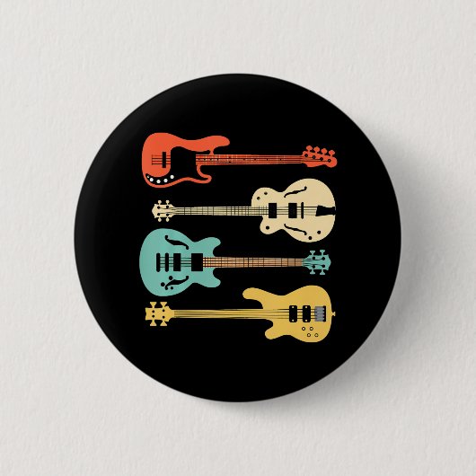 Retro Bass Guitar But Player Ronde Button 5,7 Cm (Voorkant)