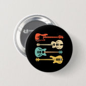 Retro Bass Guitar But Player Ronde Button 5,7 Cm (Voorkant /achterkant)
