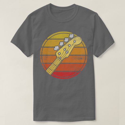 Retro Bass Guitar Grunge T-shirt (Design voorkant)