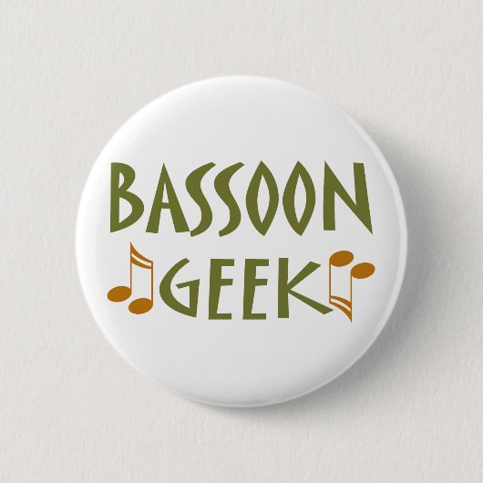 Retro Basson Geek Design Ronde Button 5,7 Cm (Voorkant)