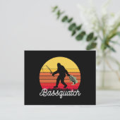 Retro Bassquatch Bigfoot Vist Briefkaart (Staand voorkant)