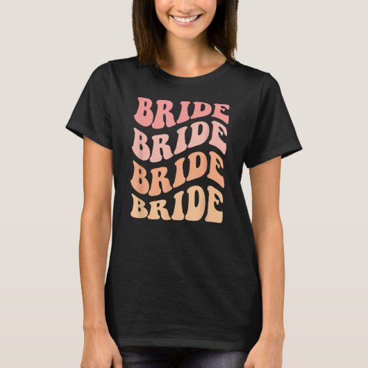 Retro Batch-shirts, bruidsmeisjesoutfit bruid T-shirt (Voorkant)