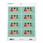  Retro Bathroom Verplaatsen Etiket Klein (Full Sheet)