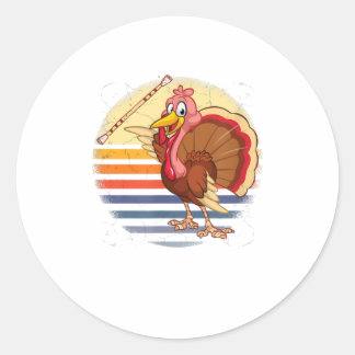 Retro Baton Twirler Turkey Bird Gymnast Gymnast Ronde Sticker