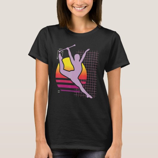 Retro Baton Twirling Majorette Baton Twirler T-shirt (Voorkant)