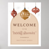 Retro Bauble Christmas Vrijgezellenfeest Welkomstb Poster (Voorkant)