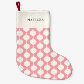retro bauble gepersonaliseerd geschenk kerst kleine kerstsok (Voorkant)