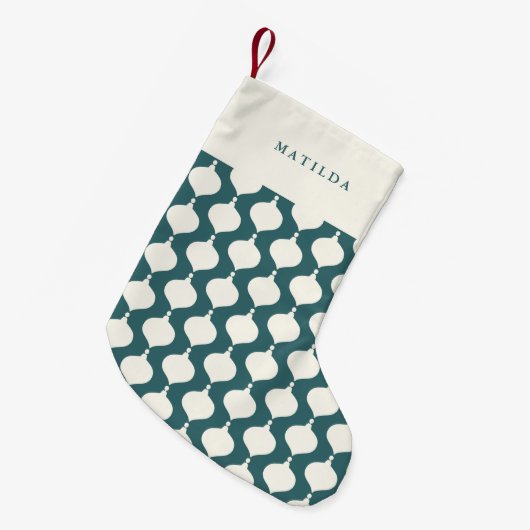 retro bauble gepersonaliseerd geschenk kerst kleine kerstsok (Voorkant (Hangend))