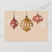 Retro Bauble Ornament Kerst Bruidsrecept Informatiekaartje (Achterkant)