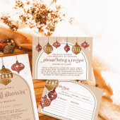 Retro Bauble Ornament Kerst Bruidsrecept Informatiekaartje