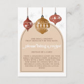 Retro Bauble Ornament Kerst Bruidsrecept Informatiekaartje (Voorkant)
