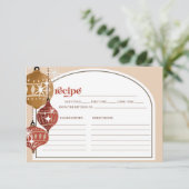 Retro Bauble Ornament Kerst Bruidsrecept rood Informatiekaartje (Staand voorkant)
