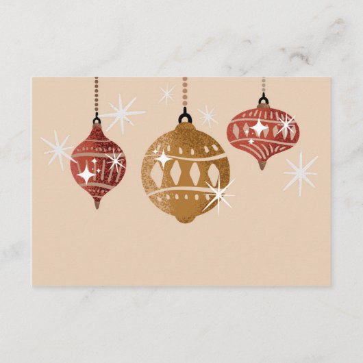 Retro Bauble Ornament Kerst Bruidsrecept rood Informatiekaartje (Achterkant)