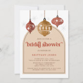 Retro Bauble Ornament Kerst Vrijgezellenfeest rood Kaart (Voorkant)