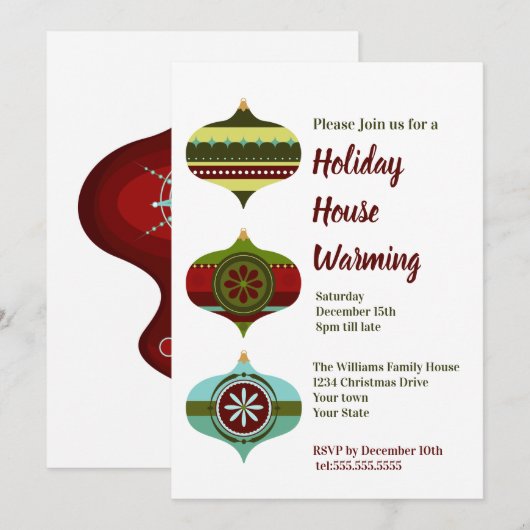 Retro Bauble | Vakantiegangers Kaart (Voorkant / Achterkant)