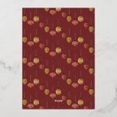 Retro Baubles Merry Christmas 4 Photo Dk Berry Folie Feestdagenkaart (Achterkant)